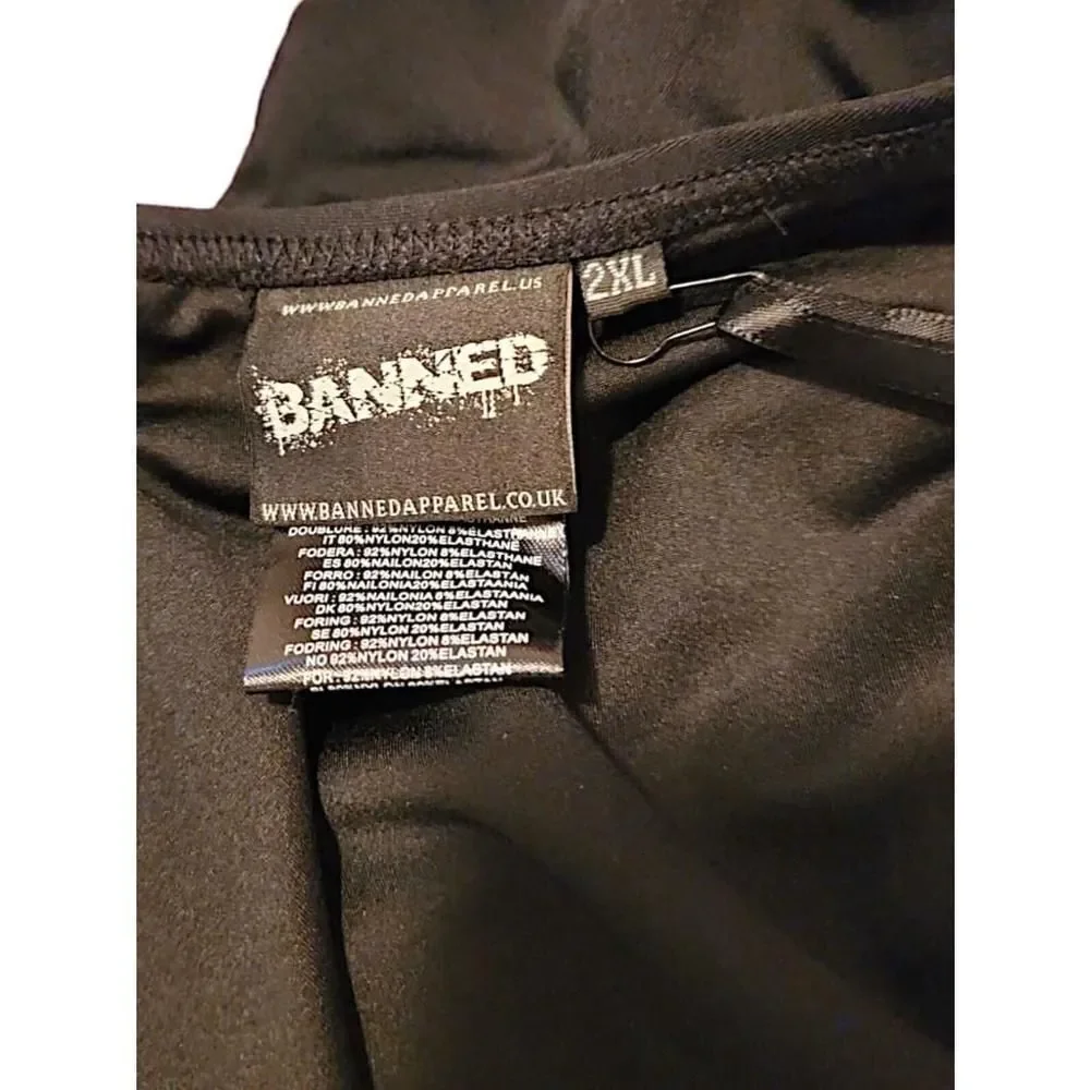 Banned Apparel - Black Lattice Top Swimsuit Plus Size 2X